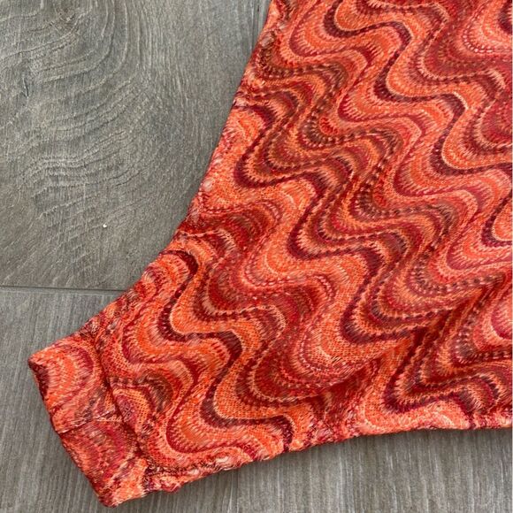 ZARA NWT Retro Wavy Print Halter One Piece Swimsuit Large Boho Keyhole Plunge - Picture 15 of 16